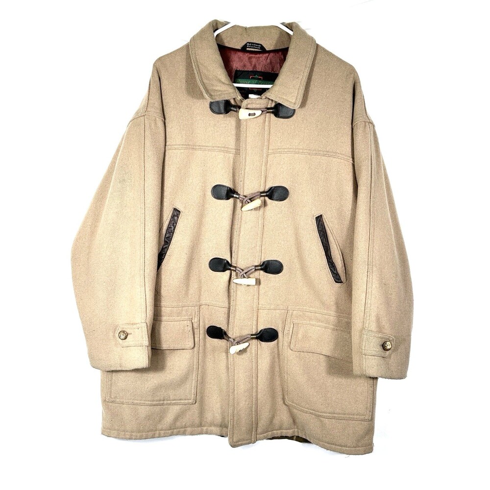 Vintage House of Peerless Jacket XL Tan Beige Made in Canada Heavy Wool Coat Men